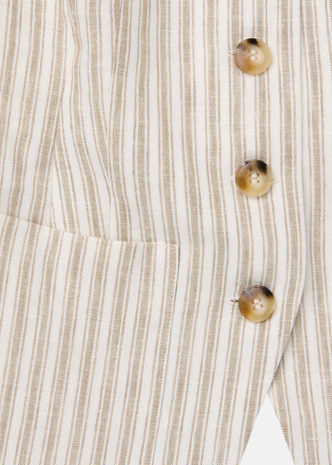 Petite Linen Stripe Waistcoat